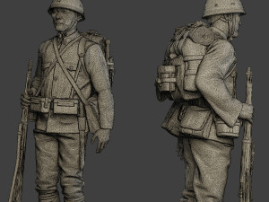 Japanese soldier ww2 Attention4 J1 3D प्रिंट मॉडल