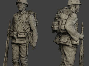 Japanese soldier ww2 Attention4 J1 3D Print Model
