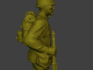 Japanese soldier ww2 Attention4 J1 3D प्रिंट मॉडल