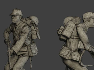 Japanese soldier ww2 Run J1 3D Print Model