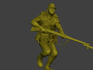 Japanese soldier ww2 Run J1 3D Print Model