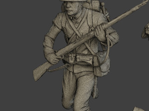Japanese soldier ww2 Run3 J1 Model Cetak 3D