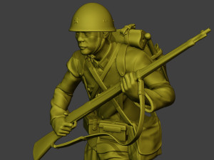 Japanese soldier ww2 Run3 J1 Model Cetak 3D