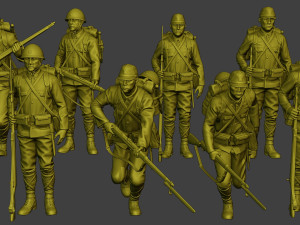 Japanese soldiers ww2 J1 Pack1 3D Print Model