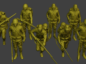Japanese soldiers ww2 J1 Pack1 3D Print Model