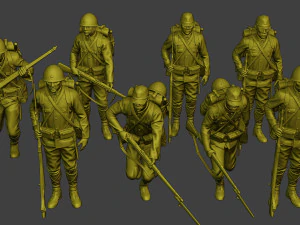 Japanese soldiers ww2 J1 Pack1 3D Print Model