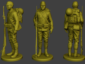 Japanese soldiers ww2 J1 Pack1 3D Print Model