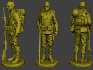 Japanese soldiers ww2 J1 Pack1 3D Print Model