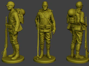 Japanese soldiers ww2 J1 Pack1 3D Print Model