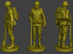 Japanese soldiers ww2 J1 Pack1 3D Print Model