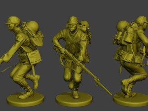 Japanese soldiers ww2 J1 Pack1 3D Print Model