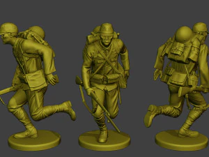 Japanese soldiers ww2 J1 Pack1 3D Print Model