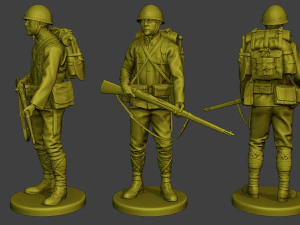 Japanese soldiers ww2 J1 Pack1 3D Print Model