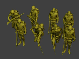 Japanese soldiers ww2 J1 Pack1 3D Print Model