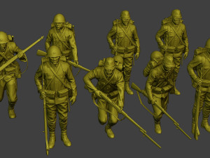 Japanese soldiers ww2 J1 Pack1 3D Print Model