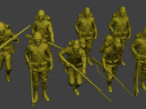 Japanese soldiers ww2 J1 Pack1 3D Print Model