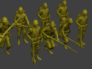 Japanese soldiers ww2 J1 Pack1 3D Print Model