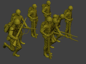 Japanese soldiers ww2 J1 Pack1 3D Print Model