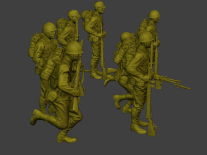 Japanese soldiers ww2 J1 Pack1 3D Print Model