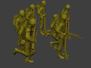 Japanese soldiers ww2 J1 Pack1 3D Print Model