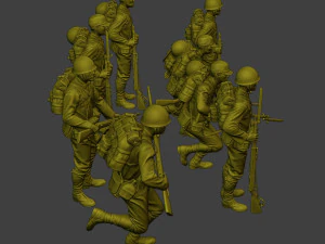 Japanese soldiers ww2 J1 Pack1 3D Print Model