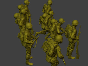 Japanese soldiers ww2 J1 Pack1 3D Print Model