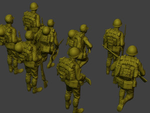 Japanese soldiers ww2 J1 Pack1 3D Print Model