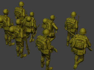 Japanese soldiers ww2 J1 Pack1 3D Print Model