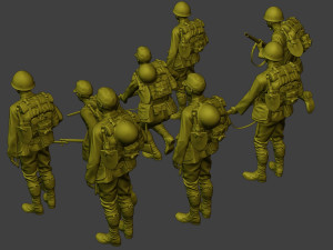 Japanese soldiers ww2 J1 Pack1 3D Print Model