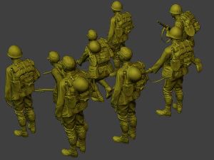 Japanese soldiers ww2 J1 Pack1 3D Print Model