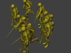 Japanese soldiers ww2 J1 Pack1 3D Print Model