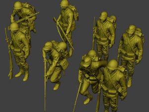 Japanese soldiers ww2 J1 Pack1 3D Print Model