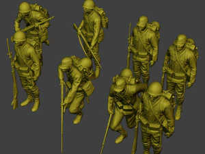 Japanese soldiers ww2 J1 Pack1 3D Print Model