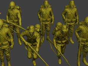 Japanese soldiers ww2 J1 Pack1 3D Print Model