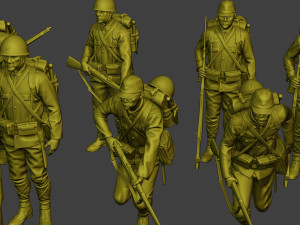 Japanese soldiers ww2 J1 Pack1 3D Print Model