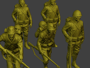 Japanese soldiers ww2 J1 Pack1 3D Print Model