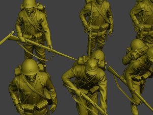 Japanese soldiers ww2 J1 Pack1 3D Print Model