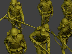 Japanese soldiers ww2 J1 Pack1 3D Print Model