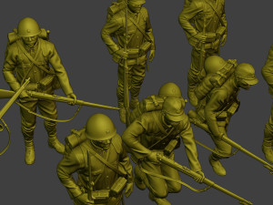 Japanese soldiers ww2 J1 Pack1 3D Print Model