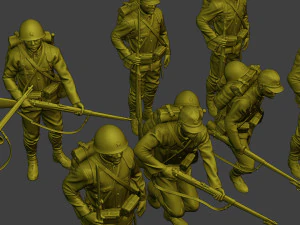 Japanese soldiers ww2 J1 Pack1 3D Print Model