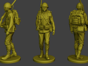 Japanese soldier ww2 Walk J1 3D Print Model