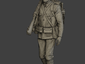 Japanese soldier ww2 Walk J1 Model Cetak 3D