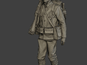Japanese soldier ww2 Walk2 J1 Modèles 3D en vedette