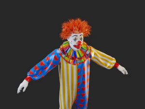 Clown Male ACC2130 Tpose 3D Model