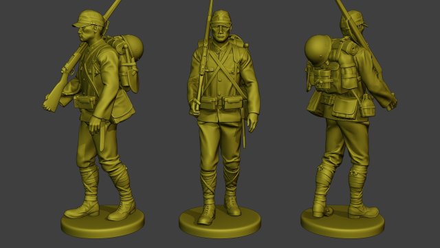 Japanese soldier ww2 Walk3 J1 Modelo de Impressão 3D .c4d .max .obj .3ds .fbx .stl .blend 