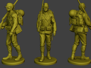 Japanese soldier ww2 Walk3 J1 3D Print Model