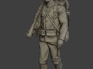 Japanese soldier ww2 Walk3 J1 3D Print Model