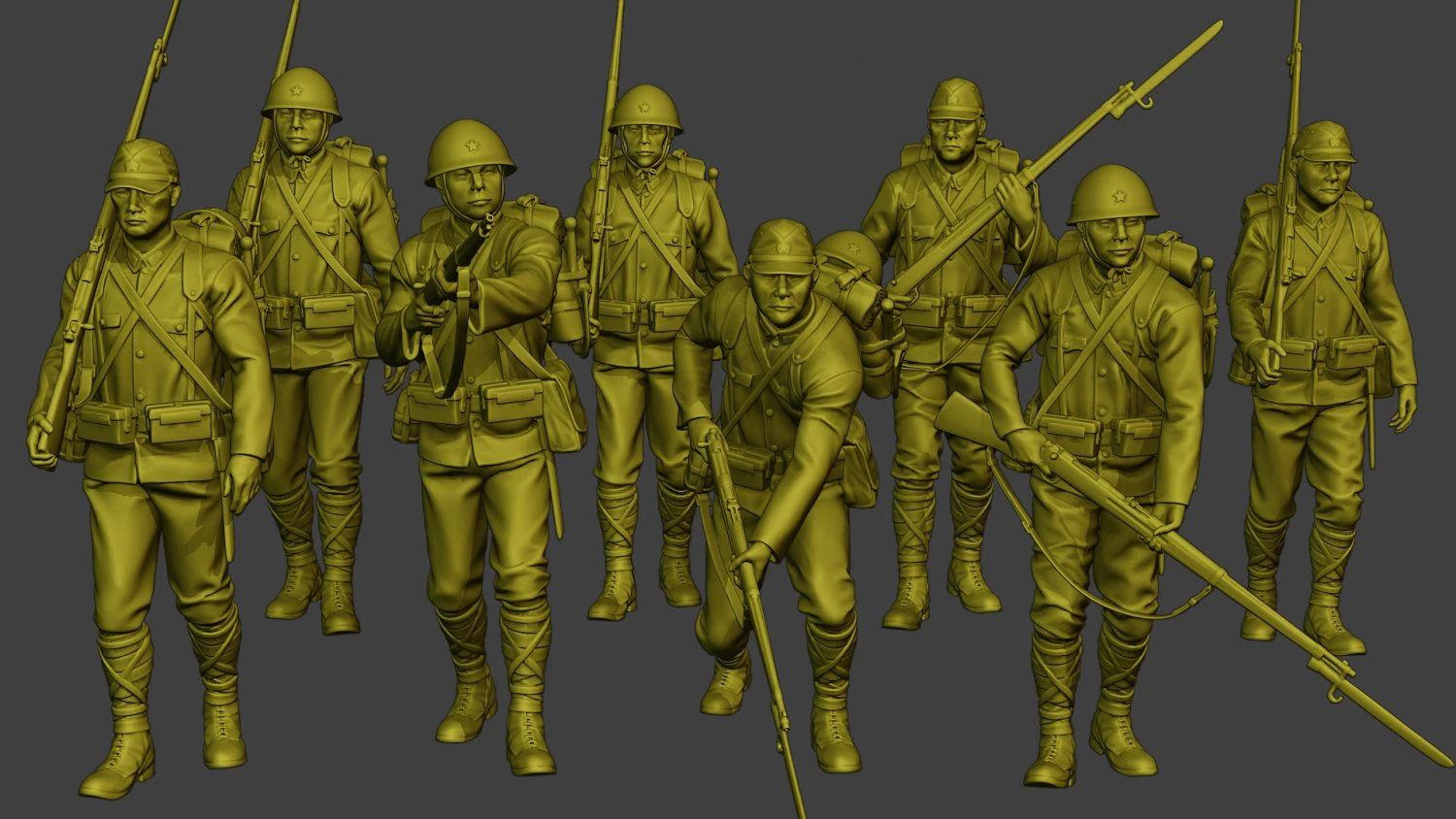 Japanese soldier ww2 J1 Pack2 3D Print Model .c4d .max .obj .3ds .fbx .stl .blend 