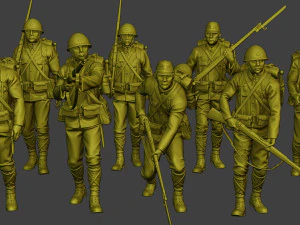 Soldado japon&eacute;s ww2 J1 Pack2 Modelo de impresión 3D