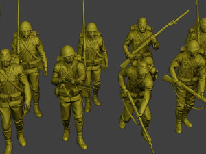 Japanese soldier ww2 J1 Pack2 Model do druku 3D
